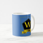Mug Modifier le nom de l'ajout initial, ruban bouclier (Devant droit)