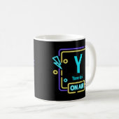 Mug Modifier Le Nom Initial Ajouter Le Nom Bleu Jaune (Devant droit)