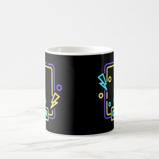 Mug Modifier Le Nom Initial Ajouter Le Nom Bleu Jaune  (Centre)
