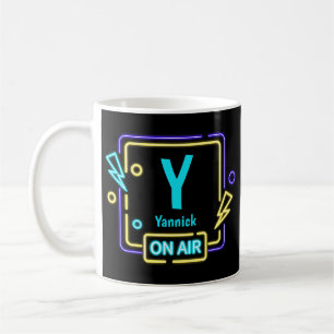Mug Modifier Le Nom Initial Ajouter Le Nom Bleu Jaune