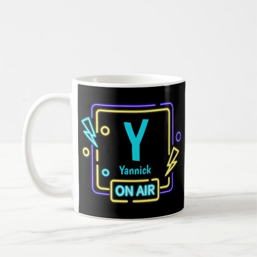 Mug Modifier Le Nom Initial Ajouter Le Nom Bleu Jaune (Gauche)