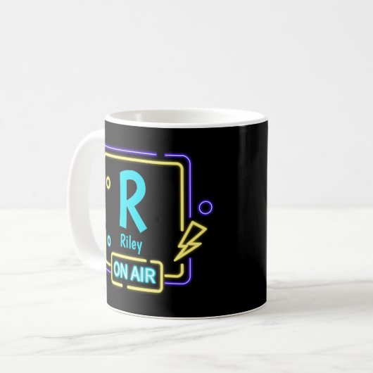Mug Modifier Le Nom Initial Ajouter Le Nom Bleu Jaune  (Devant gauche)