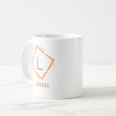 Mug Modifier le nom initial Ajouter le nom Carrés roug (Devant gauche)