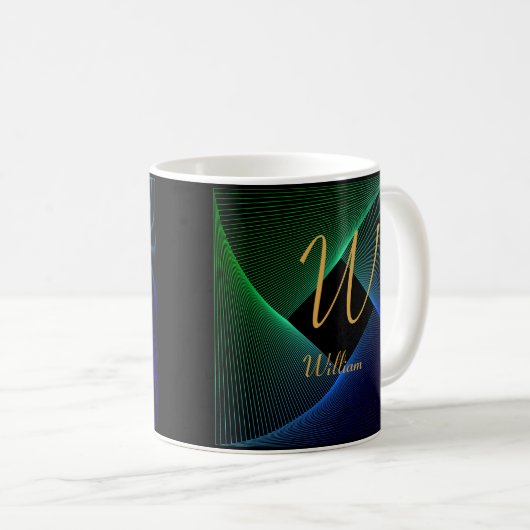 Mug Modifier le nom initial Ajouter le nom Green Blue (Devant droit)