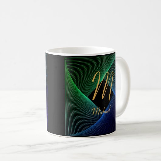 Mug Modifier le nom initial Ajouter le nom Green Blue  (Devant droit)