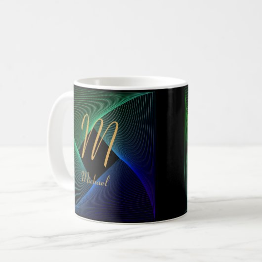 Mug Modifier le nom initial Ajouter le nom Green Blue  (Devant gauche)