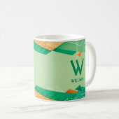 Mug Modifier le nom initial Ajouter le nom vert géomét (Devant droit)