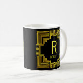 Mug Modifier le nom initial Gold Géométrique Line Q R (Devant droit)