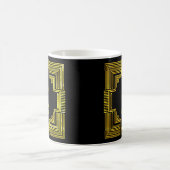Mug Modifier le nom initial Gold Géométrique Line Q R (Centre)