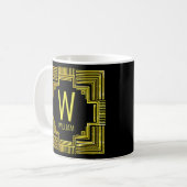 Mug Modifier le nom initial Lignes géométriques Gold V (Devant gauche)