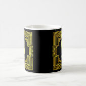 Mug Modifier le nom initial Lignes géométriques Gold V (Centre)