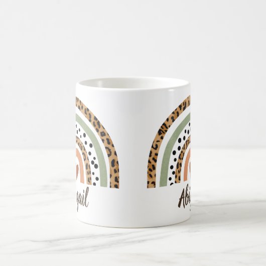 Mug Modifier le nom Leopard Spots Imprimer Boho Rainbo (Centre)