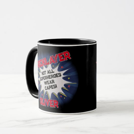 Mug Modifier le nom Texte, BRICKLAYER, pas tous les su (Devant gauche)