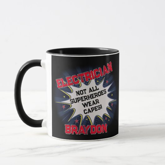 Mug Modifier le nom Texte, ÉLECTRICIEN, Pas tous les s (Gauche)