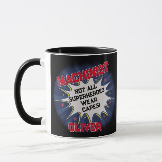 Mug Modifier le nom Texte, MACHINIST pas tous les supe (Gauche)