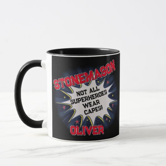 Mug Modifier le nom Texte, STONEMASON, pas tous les su (Gauche)