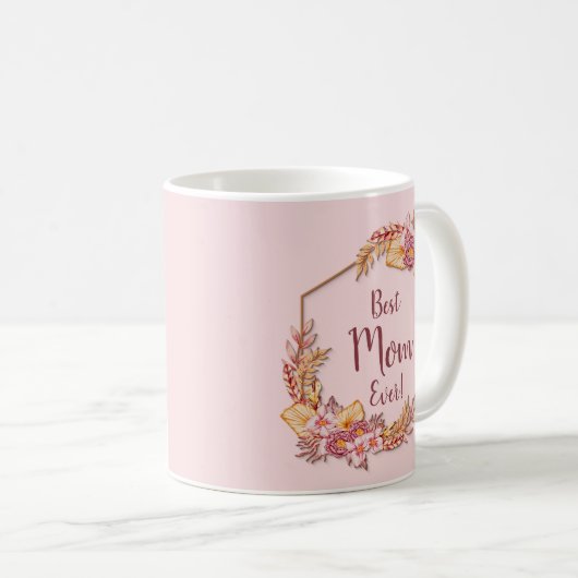 Mug Modifier le texte Ajouter le nom Boho Flower Frame (Devant droit)