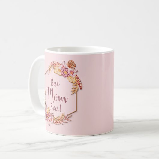 Mug Modifier le texte Ajouter le nom Boho Flower Frame (Devant gauche)
