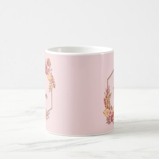 Mug Modifier le texte Ajouter le nom Boho Flower Frame (Centre)
