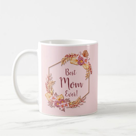 Mug Modifier le texte Ajouter le nom Boho Flower Frame (Gauche)