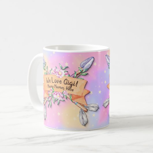 Mug Modifier le texte Ajouter le nom Gigi Boho Flèches (Devant gauche)