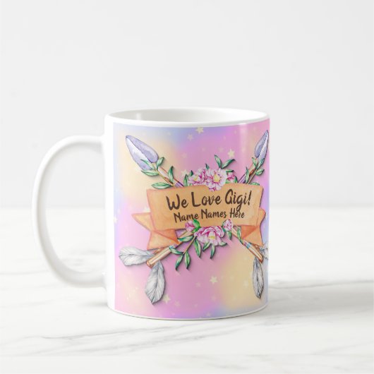 Mug Modifier le texte Ajouter le nom Gigi Boho Flèches (Gauche)