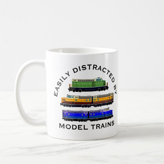 Mug Modifier le texte facilement distrait des trains d (Gauche)