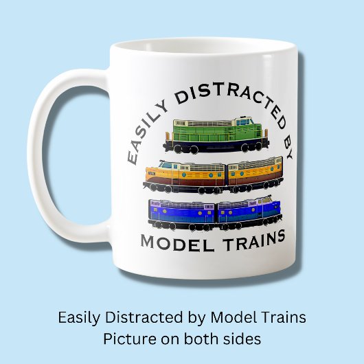 Mug Modifier le texte facilement distrait des trains d