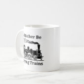 Mug Modifier le texte Je préfère jouer Trains Railroad (Devant gauche)
