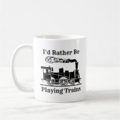Mug Modifier le texte Je préfère jouer Trains Railroad (Gauche)