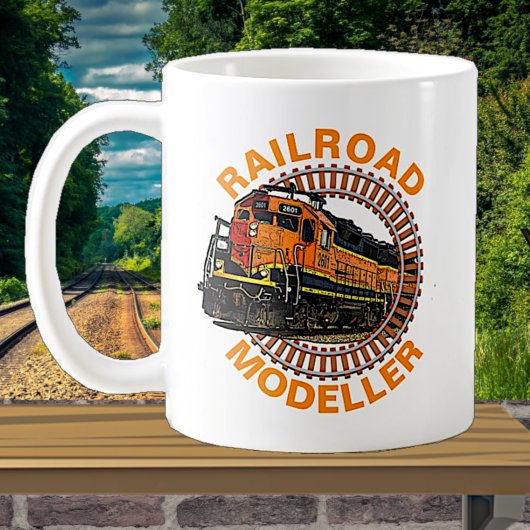 Mug Modifier le texte Modeleur ferroviaire Orange Dies