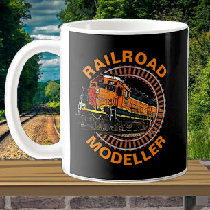 Mug Modifier le texte Modeleur ferroviaire Orange Dies