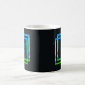Mug Modifier l'initiale Ajouter le nom Carrés verts Bl (Centre)
