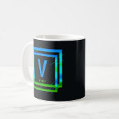 Mug Modifier l'initiale Ajouter le nom Carrés verts bl (Devant gauche)