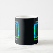 Mug Modifier l'initiale Ajouter le nom Carrés verts bl (Centre)