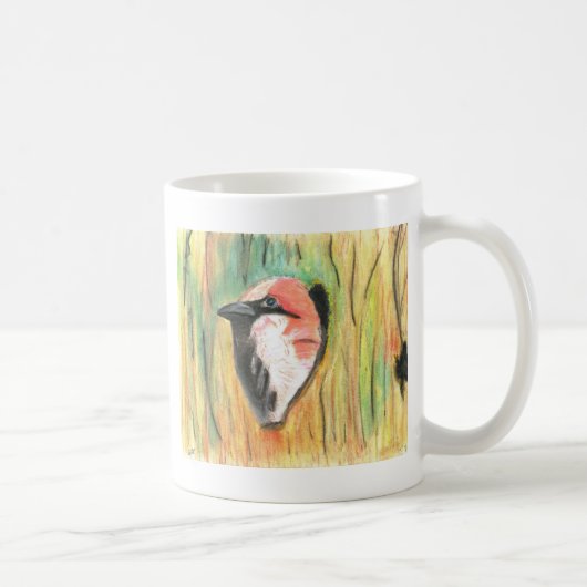 Mug moineau faisant une pointe d'un empilage (Droite)