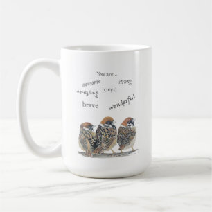 Mug Moineau oiseau drôle encourageant et solidaire