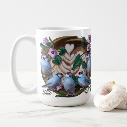 Mug Moineaux de Java, Café de Java (Avec donut)