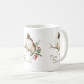 Mug Moineaux sur une branche de Noël (Devant droit)