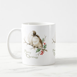 Mug Moineaux sur une branche de Noël