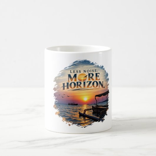 Mug Moins de bruit, plus d'horizon, minimal océan couc (Centre)