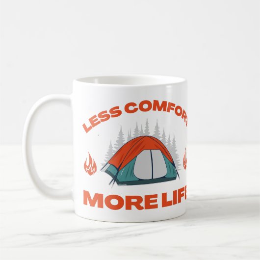 Mug MOINS DE CONFORT PLUS DE VIE séjour camping (Gauche)