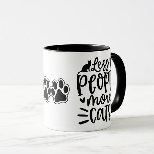 Mug Moins de gens Plus de chats (Devant droit)