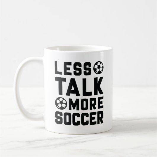 Mug Moins de parler plus de soccer (Gauche)