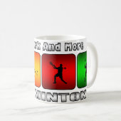 Mug Moins de travail et plus de badminton (Devant droit)