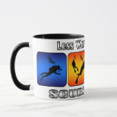 Mug Moins de travail et plus de plongée à l'air (Gauche)