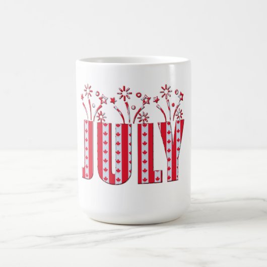 Mug Mois de la fête de juillet drapeau canadien Feuill (Centre)