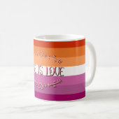 Mug Mois de la Fierté Lesbienne L'amour est Amour (Devant droit)