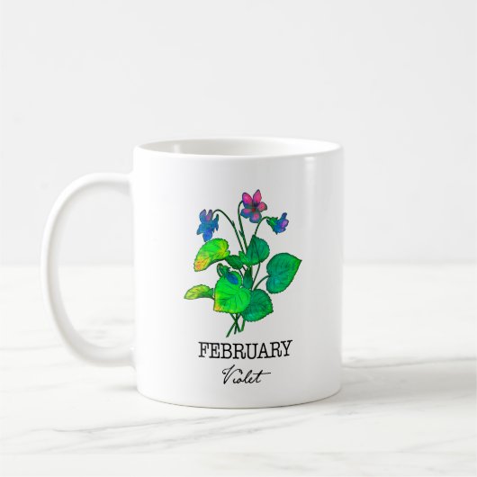 Mug Mois de la naissance Février Violet (Gauche)