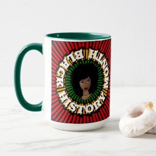Mug Mois de l'histoire noire, rayons du soleil, femme